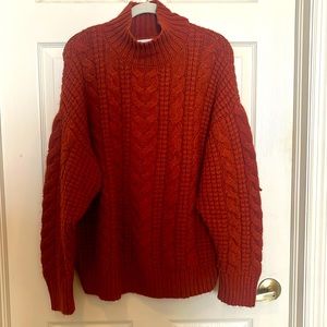 Ava & viv 2x rust color cable knit mock neck sweater